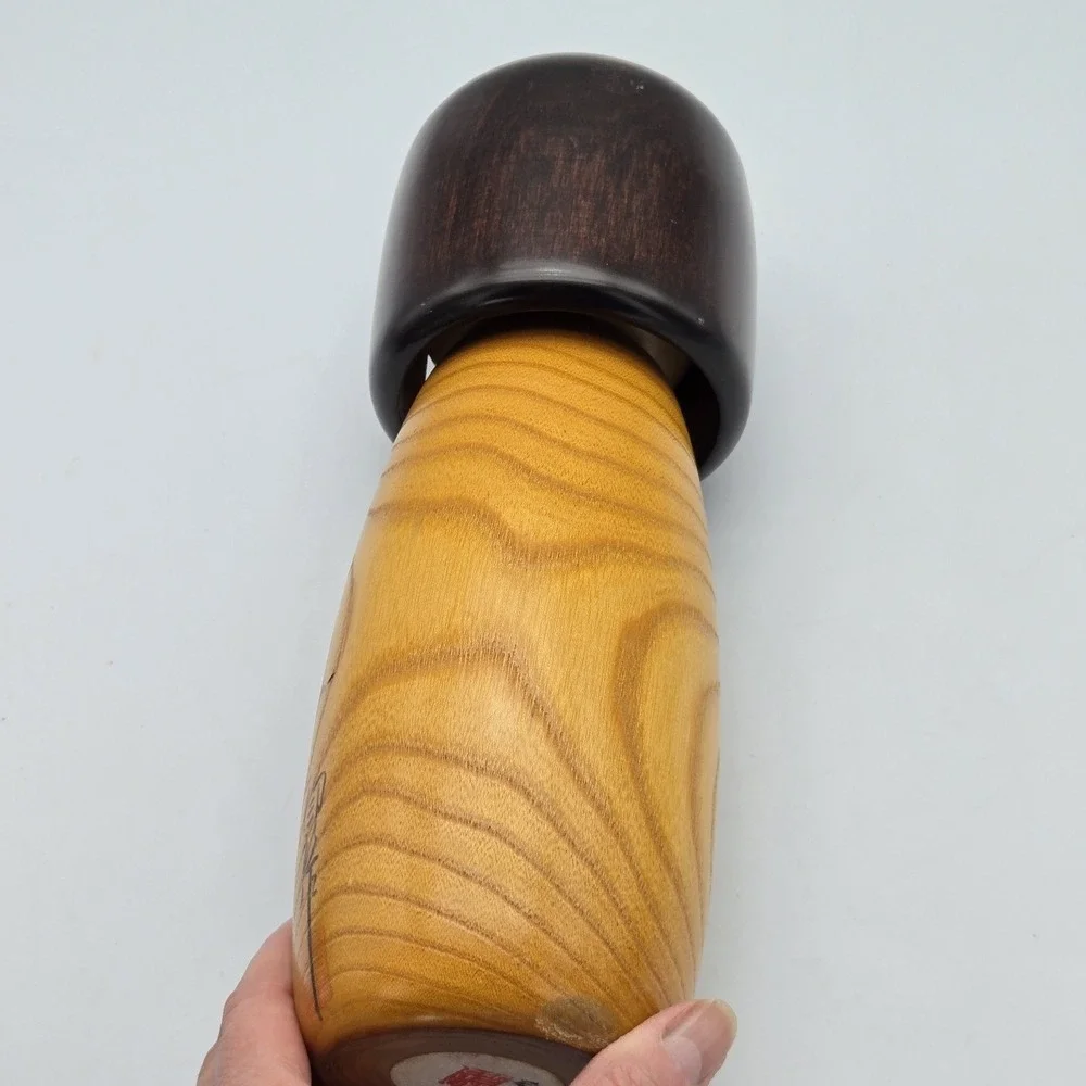 USABURO Kokeshi Doll Golden Autumn Zelkova Wood Japan Large 10.5